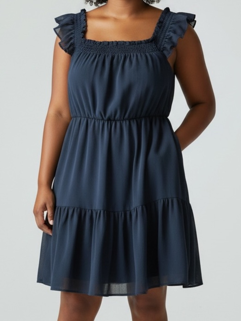 Rewind Black Ruffled Tiered Dress